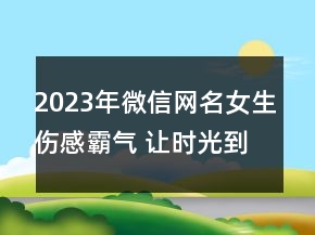 2023年微信網(wǎng)名女生傷感霸氣 讓時(shí)光到此為止129句