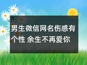 男生微信網(wǎng)名傷感有個性 余生不再愛你102句