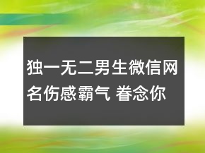 獨一無二男生微信網(wǎng)名傷感霸氣 眷念你一生一世114句