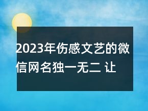 2023年傷感文藝的微信網(wǎng)名獨(dú)一無二 讓人疼到歇斯底80句