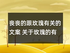 喪喪的跟玫瑰有關的文案 關于玫瑰的有點傷感的119句