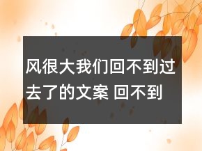 風(fēng)很大我們回不到過去了的文案 回不到過去的傷79句