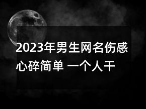2023年男生網(wǎng)名傷感心碎簡單 一個人干凈利落107句
