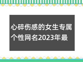 心碎傷感的女生專屬個性網(wǎng)名2023年最新 攔不住要走149句