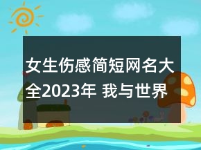 女生傷感簡短網(wǎng)名大全2023年 我與世界只差個你85句