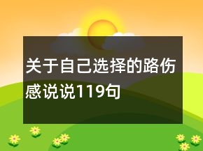 關于自己選擇的路傷感說說119句