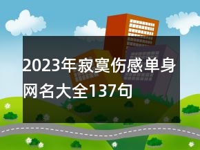 2023年寂寞傷感單身網(wǎng)名大全137句