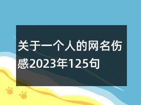 關(guān)于一個(gè)人的網(wǎng)名傷感2023年125句