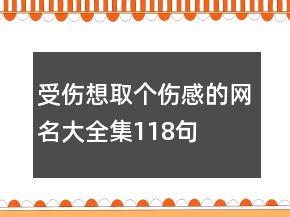 受傷想取個傷感的網(wǎng)名大全集118句
