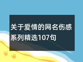 關(guān)于愛(ài)情的網(wǎng)名傷感系列精選107句