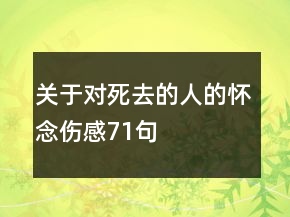 關于對死去的人的懷念傷感71句
