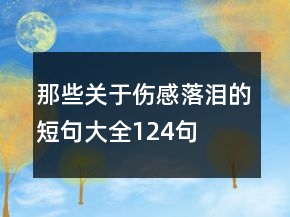 那些關(guān)于傷感落淚的短句大全124句