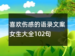 喜歡傷感的語錄文案女生大全102句