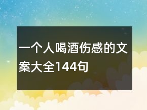 一個(gè)人喝酒傷感的文案大全144句