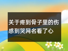 關(guān)于疼到骨子里的傷感到哭網(wǎng)名看了心疼111句