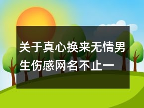 關(guān)于真心換來(lái)無(wú)情男生傷感網(wǎng)名不止一點(diǎn)疼114句
