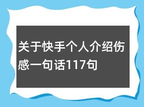 關(guān)于快手個人介紹傷感一句話117句