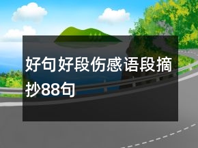 好句好段傷感語(yǔ)段摘抄88句