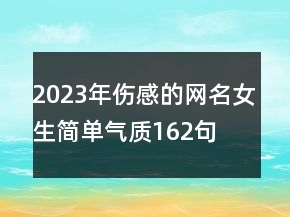 2023年傷感的網(wǎng)名女生簡單氣質(zhì)162句