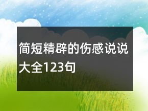 簡(jiǎn)短精辟的傷感說說大全123句