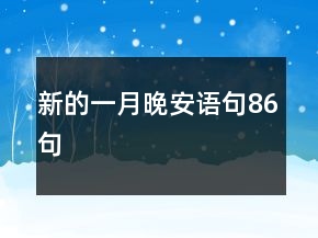 新的一月晚安語句86句