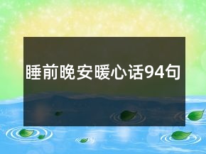 睡前晚安暖心話94句