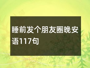 睡前發(fā)個(gè)朋友圈晚安語(yǔ)117句