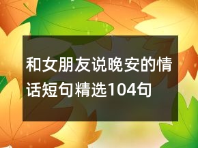 和女朋友說(shuō)晚安的情話短句精選104句