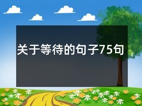 關(guān)于等待的句子75句