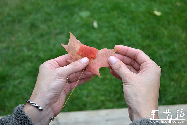 火紅楓葉手工制作的玫瑰 -  itrip.net.cn