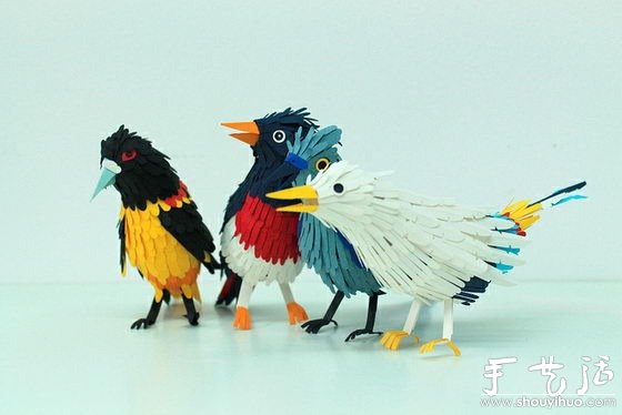 紙藝作品：漂亮的鳥兒 -  itrip.net.cn