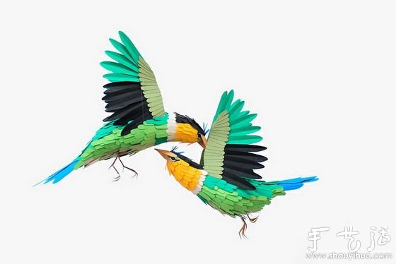紙藝作品：漂亮的鳥兒 -  itrip.net.cn