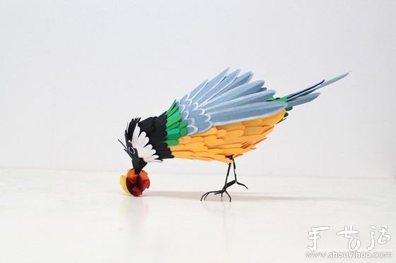 紙藝作品：漂亮的鳥兒 -  itrip.net.cn