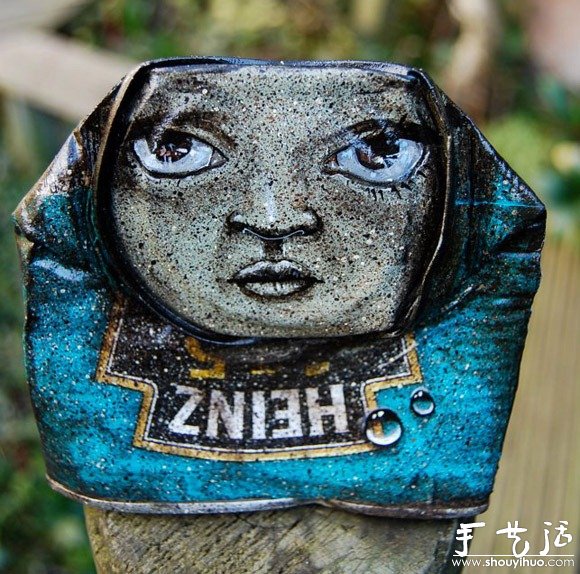廢棄易拉罐涂鴉而成的藝術(shù)品 -  itrip.net.cn