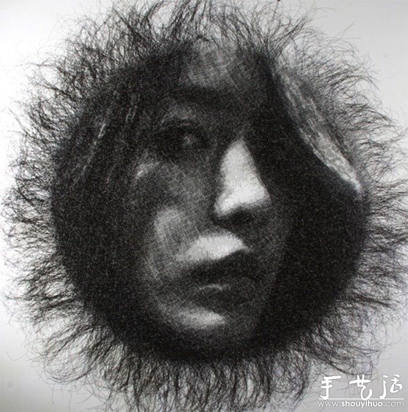 鐵絲DIY的女子肖像畫 -  itrip.net.cn