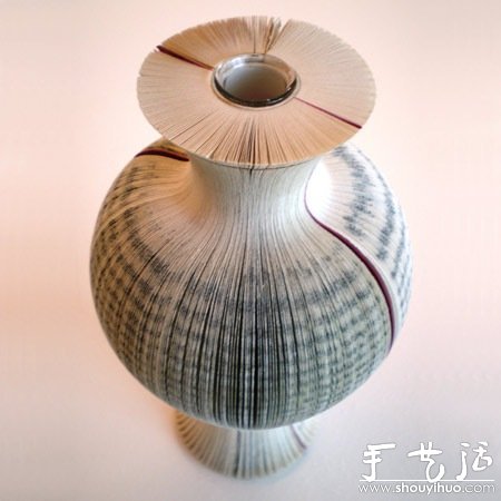 廢棄書籍制作的花瓶、燈具和板凳 -  itrip.net.cn