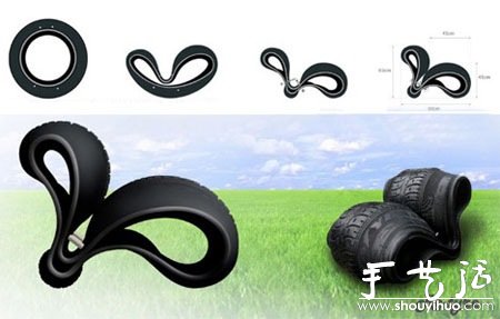 廢棄輪胎DIY制作的椅子 -  itrip.net.cn