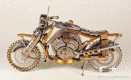 手表零件DIY手工制作的摩托車 -  itrip.net.cn