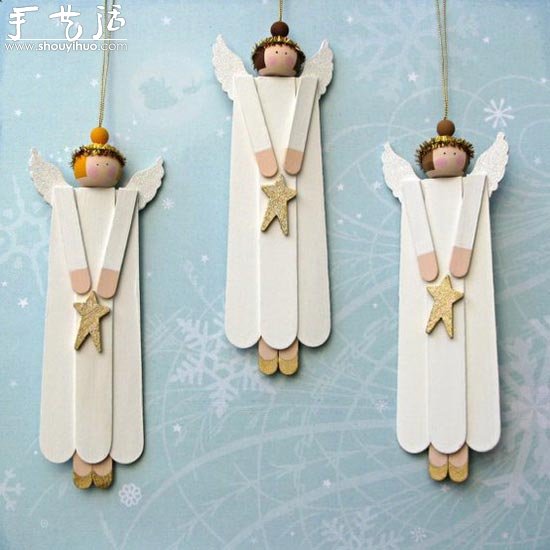 冰棍棒手工DIY天使掛飾 -  itrip.net.cn