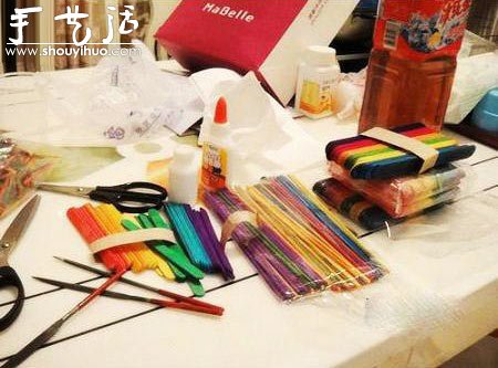 冰棍木條手工DIY漂亮秋千 -  itrip.net.cn