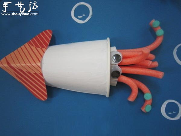 廢舊紙杯手工DIY魷魚 -  itrip.net.cn