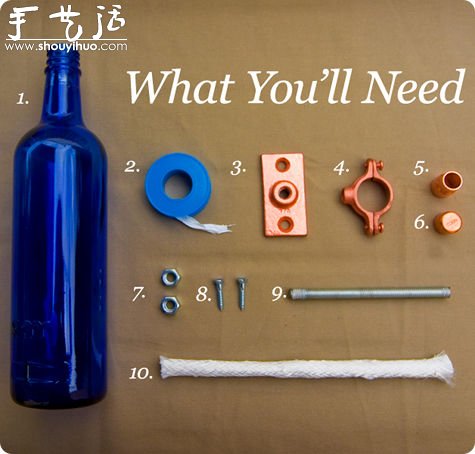 洋酒玻璃瓶手工DIY漂亮火炬 -  itrip.net.cn
