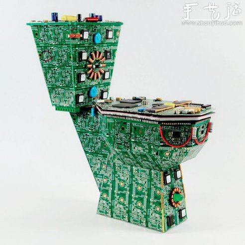 廢棄印刷電路板DIY制作創(chuàng)意馬桶 -  itrip.net.cn