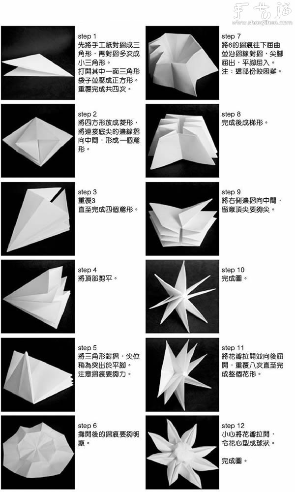 太陽(yáng)花的手工折紙方法 -  itrip.net.cn