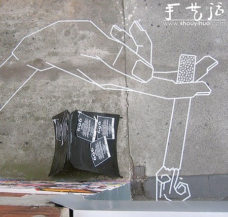 紙膠帶的創(chuàng)意涂鴉作品 -  itrip.net.cn