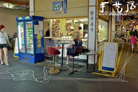 紙膠帶的創(chuàng)意涂鴉作品 -  itrip.net.cn