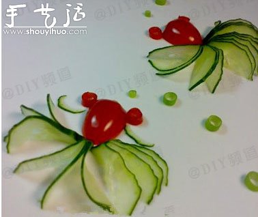 黃瓜和小番茄DIY精美拼盤背景的方法 -  itrip.net.cn