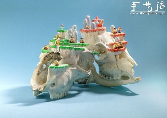 動(dòng)物頭骨上的超級(jí)瑪麗游戲場(chǎng)景 -  itrip.net.cn