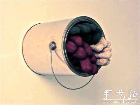 廢棄涂料桶制作衣帽架的環(huán)保小制作 -  itrip.net.cn