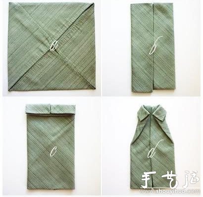 餐巾布創(chuàng)意折疊衣服形狀的教程 -  itrip.net.cn